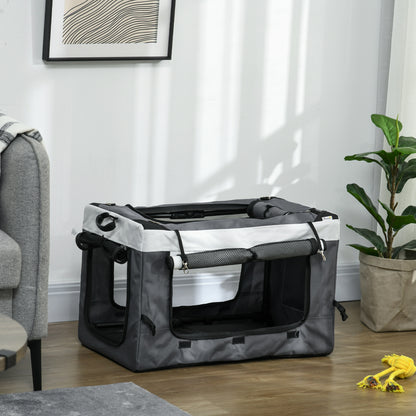 Pawhut Cochecito Para Perros Pequeños Plegable Con Vagón Desmontable Gris_3