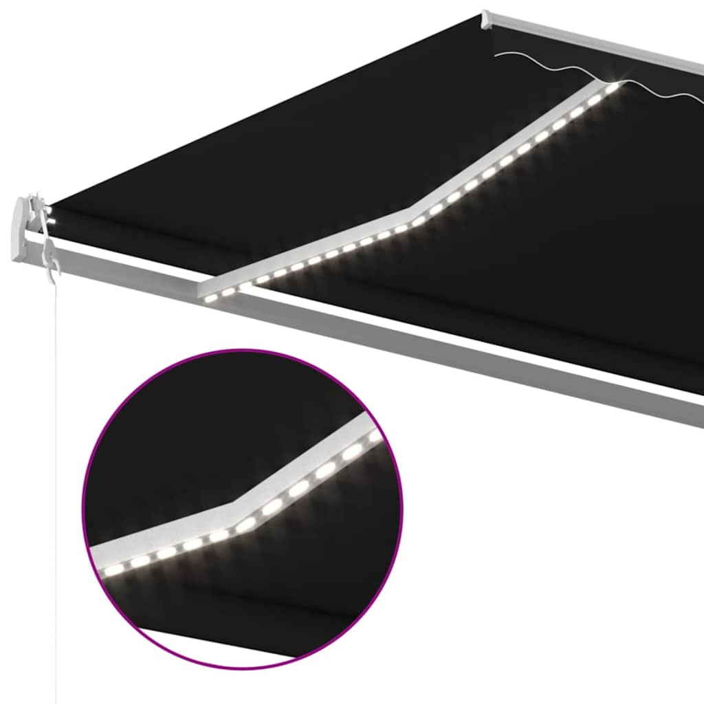 Toldo Automático Led Sensor De Viento Gris Antracita 600x300 Cm_3