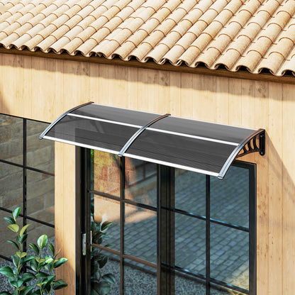 Outsunny Marquesina Exterior Para Puertas Y Ventanas 196x75 Cm Negro_4