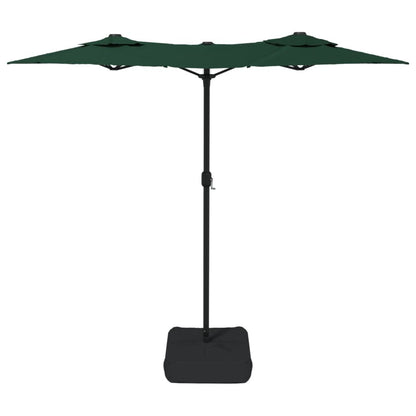 Vidaxl Sombrilla Doble De Jardín Con Luces Led Verde 316x145 Cm_4