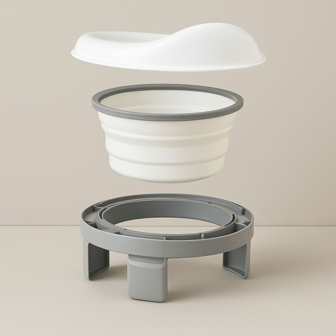 Orinal Infantil Multifunción Plegable, Color Gris Y Blanco Bathby_2