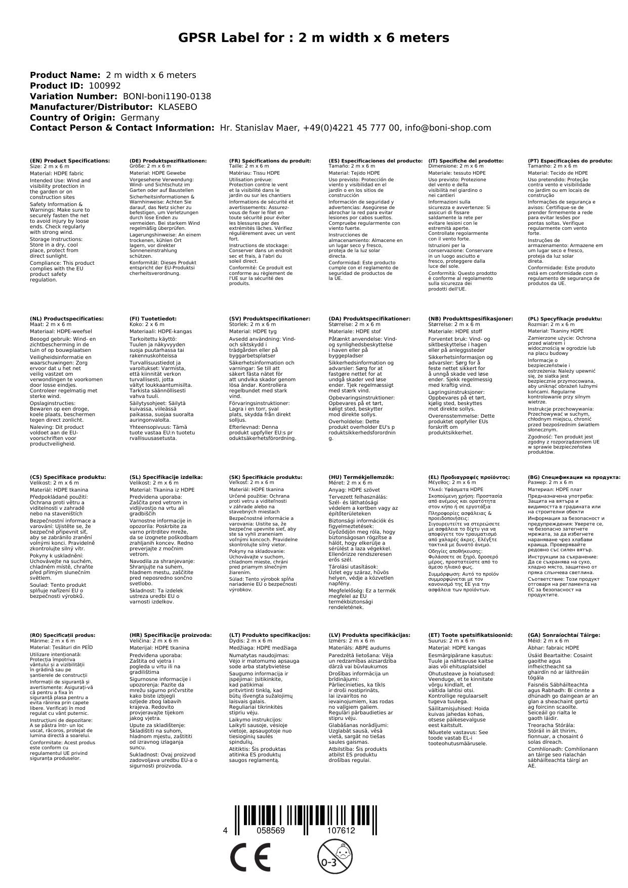 Wind- U. Sichtschutznetz 2 M Breite X 6 Meter_1