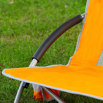 Pack 2 Sillas De Playa Bajas Y Transpirables Naranja C/posavasos Aktive_5