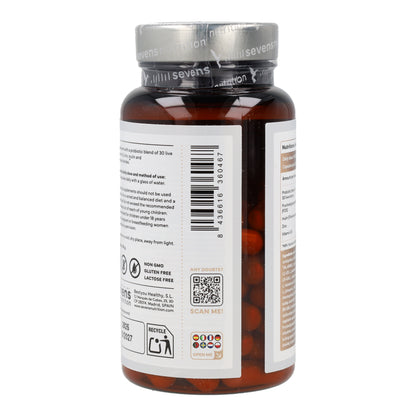 Probiótico Full Spectrum Complex con Inulina FOS Zinc y Vitamina D3 Sevens Nutrition 60 cápsulas