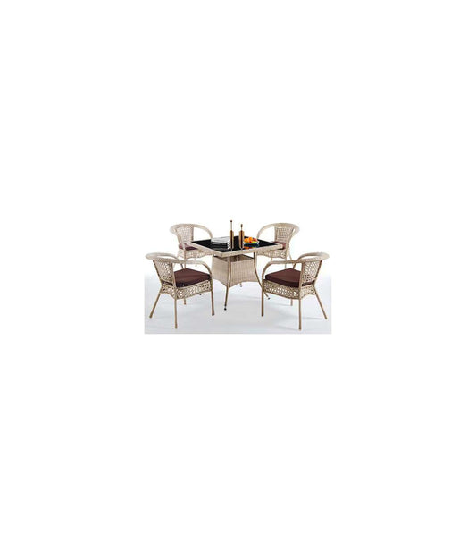 Mesa Terraza Jardín Cuadrada Boracay Acabado Rattan, 90cm(ancho) 73 Cm(altura) 90cm(fondo)_0