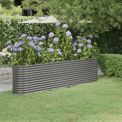 Jardinera Arriate Acero Galvanizado Gris 260x40x68 Cm_1