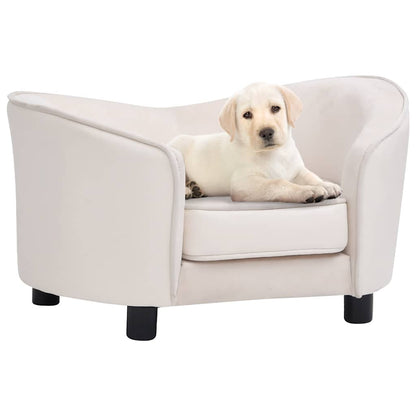 Vidaxl Sofá Para Perros Felpa Y Cuero Sintético Crema 69x49x40 Cm_1