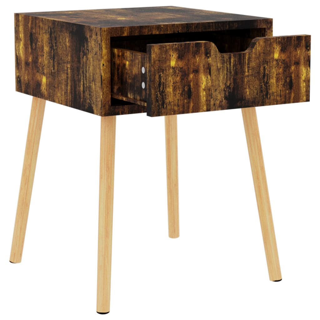 Mesita De Noche Madera De Ingeniería Roble Ahumado 40x40x56 Cm_4
