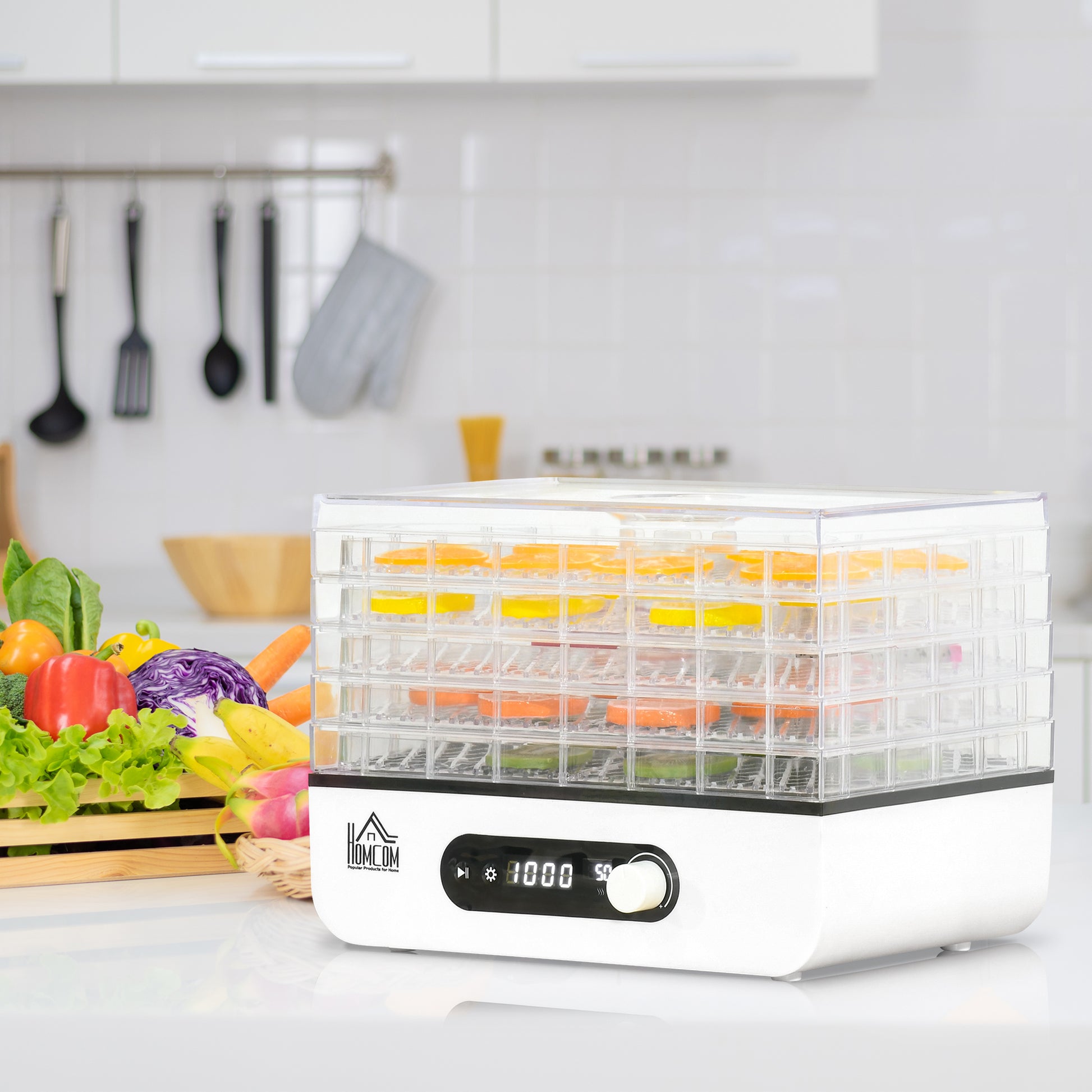 Homcom Deshidratador De Alimentos 400w Con Temperatura Ajustable_1
