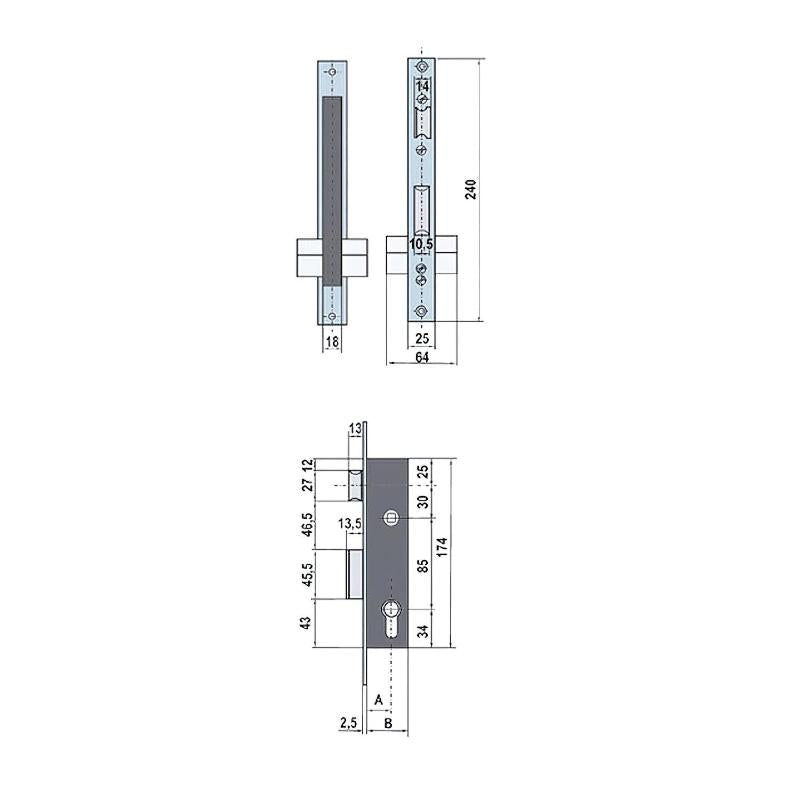 Cerradura Lince 5530-20    Frente Inoxidable_1