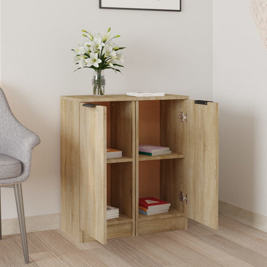 Aparadores 2 Uds Madera Contrachapada Roble Sonoma 30x30x70 Cm / Vetonek_0