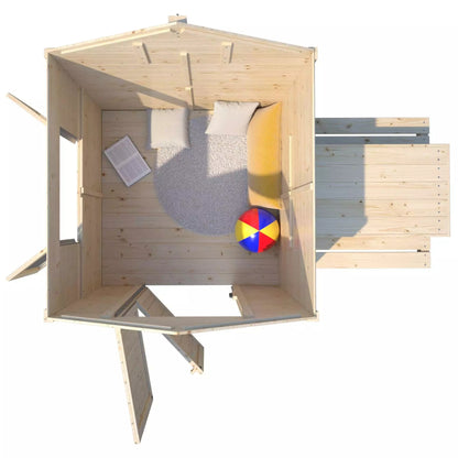 Casita infantil de madera con mesa y bancos Tiana Soulet