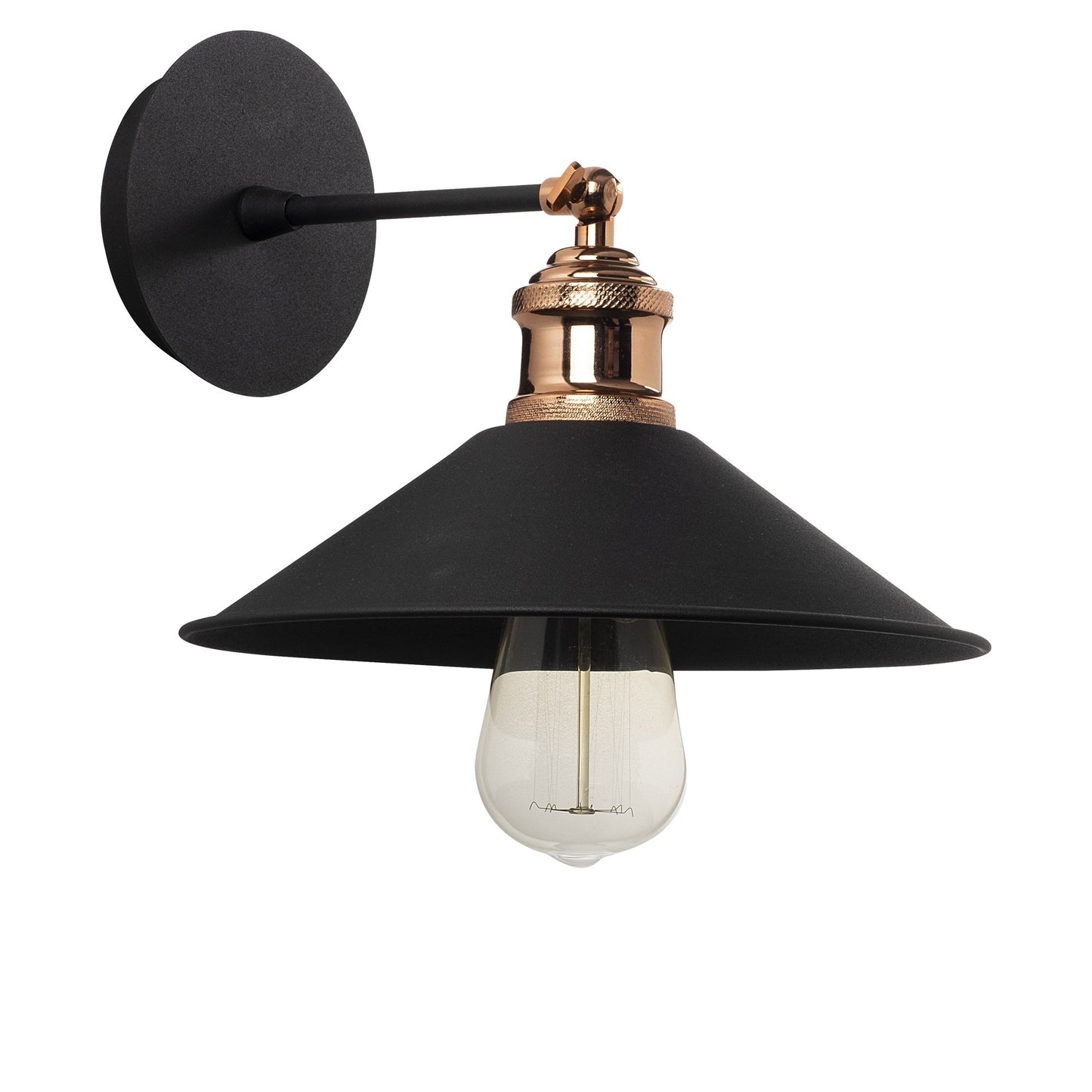 Aplique De Pared, Hierro , Negro, 24x24x20, Casquillo E 27 Max 40 W_0