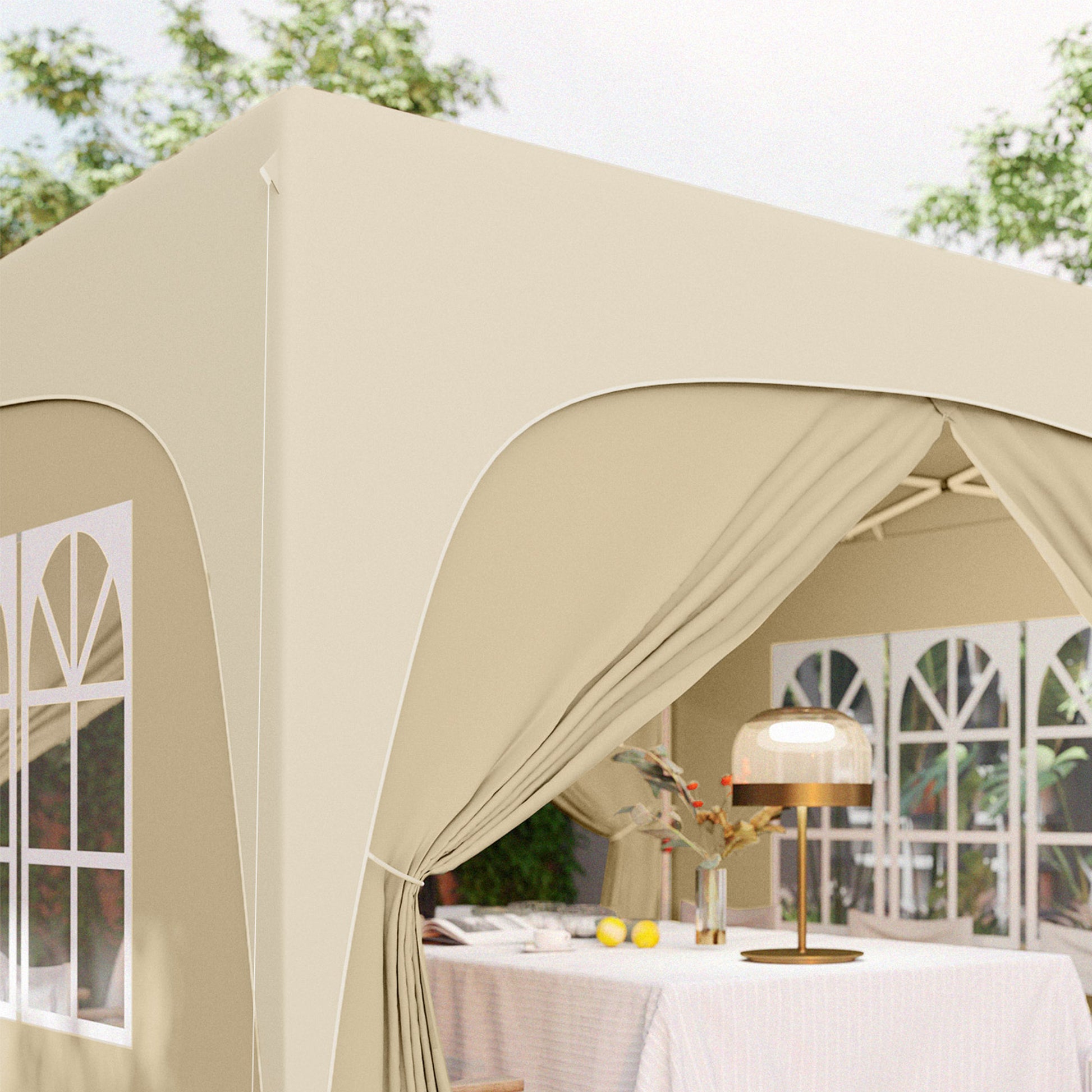 Outsunny Carpa Plegable Gazabo 3x3 M Con Paneles Laterales Upf50+ Arena_4