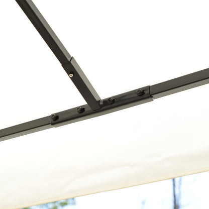 Outsunny Carpa 3x4m Estructura Metal Gazebo Cenador Mirador 12m2 Color Crema_3