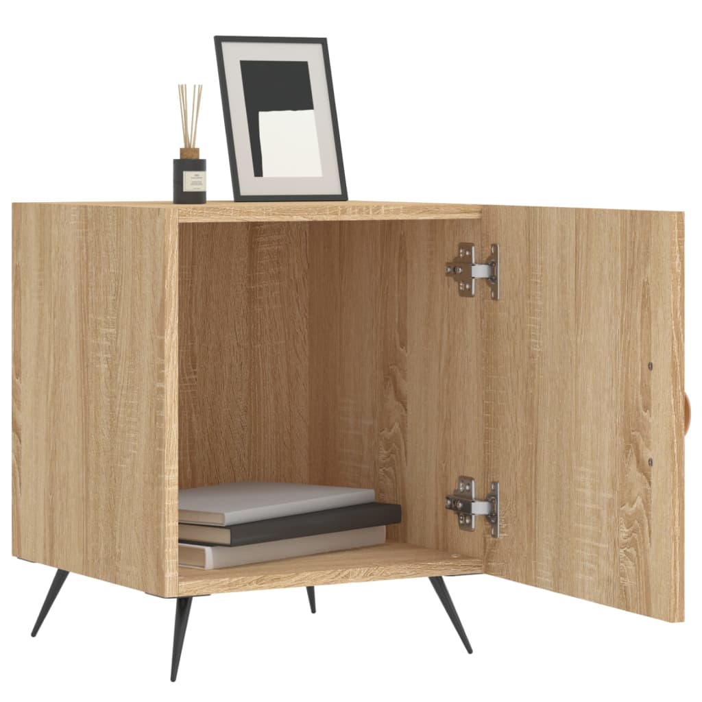 Mesitas Noche 2 Uds Madera Ingeniería Roble Sonoma 40x40x50 Cm_1
