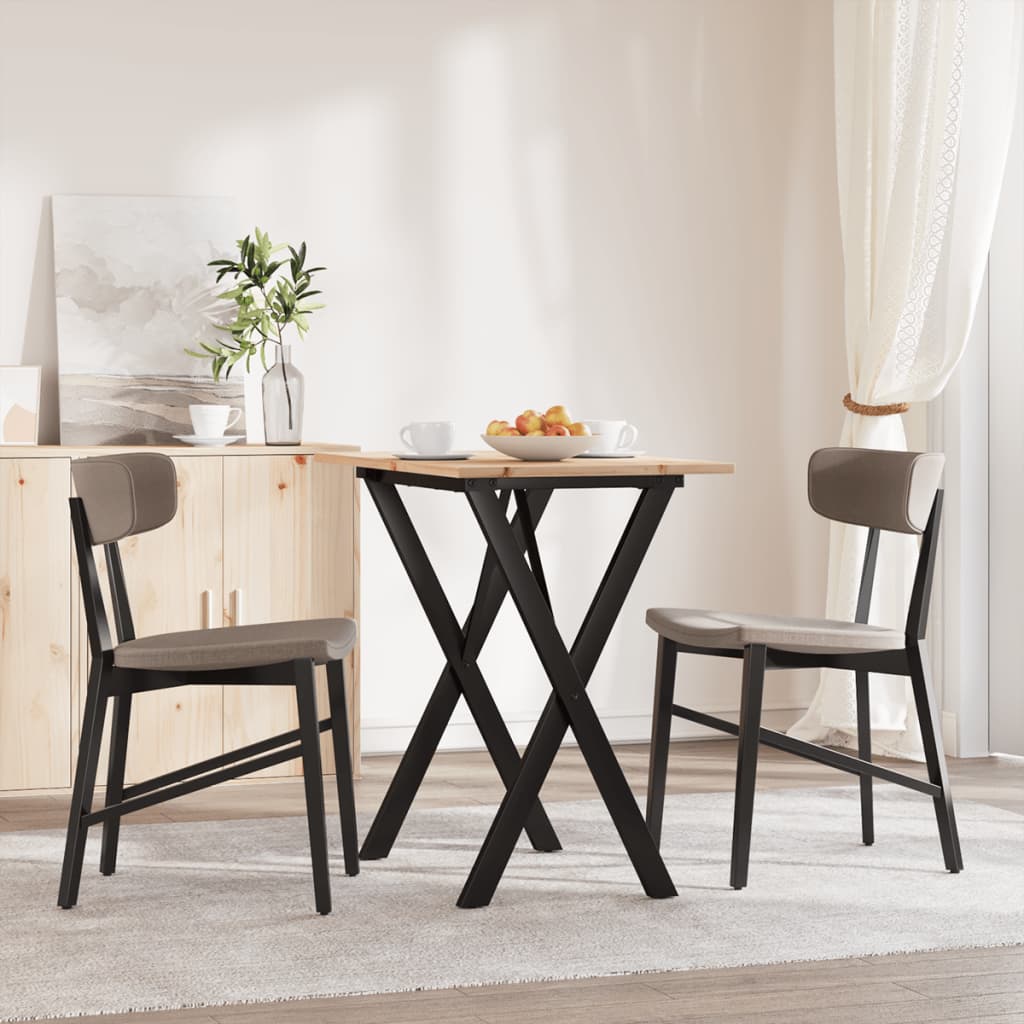 Mesa De Comedor Marco X Madera Maciza Pino Y Acero 80x50x75 Cm_1