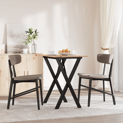 Mesa De Comedor Marco X Madera Maciza Pino Y Acero 80x50x75 Cm_1