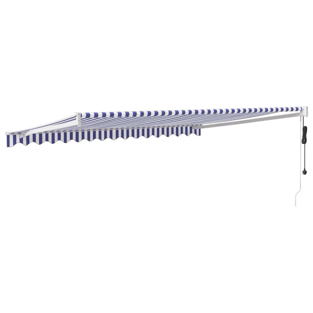 Toldo Retráctil Automático Azul Y Blanco 4,5x3 M_4
