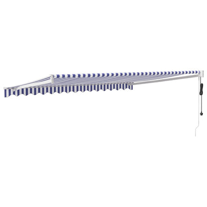 Toldo Retráctil Automático Azul Y Blanco 4,5x3 M_4