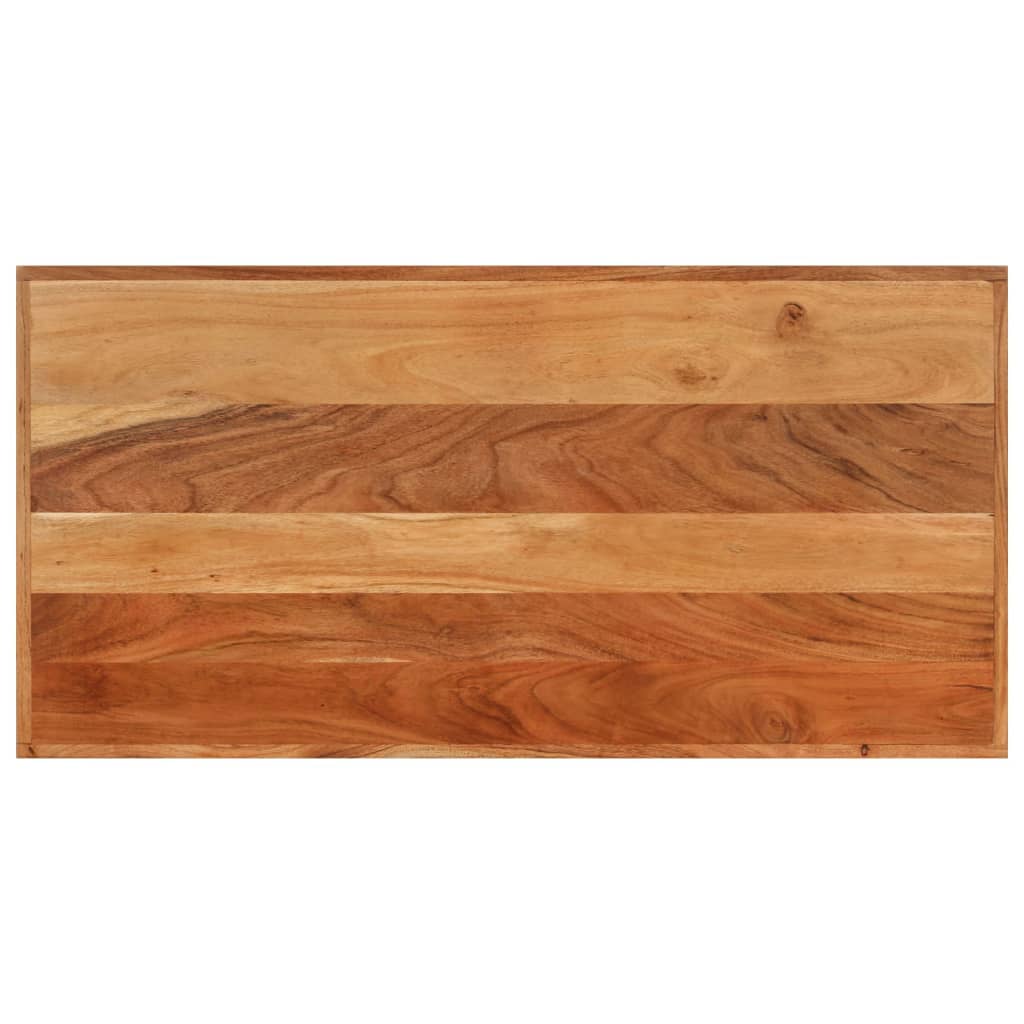 Mesa Alta De Hierro Y Madera Maciza De Acacia 110x55x107 Cm_2