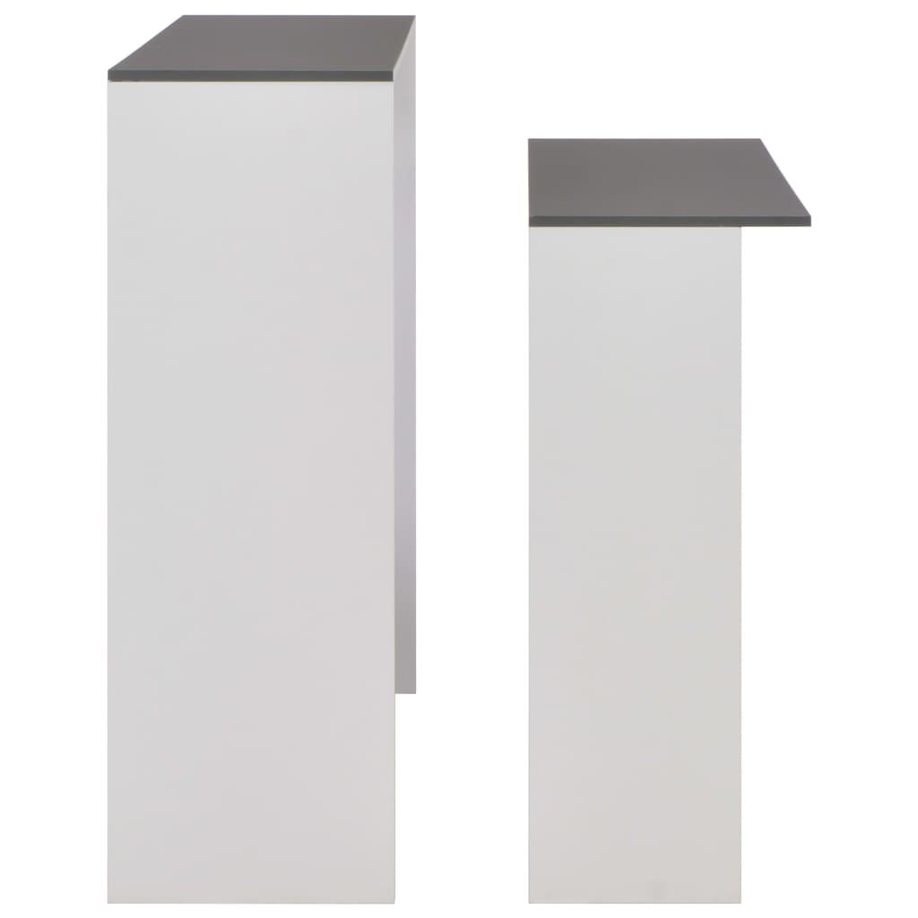 Mesa De Bar Con 2 Tableros Blanco Y Gris 130x40x120 Cm_4