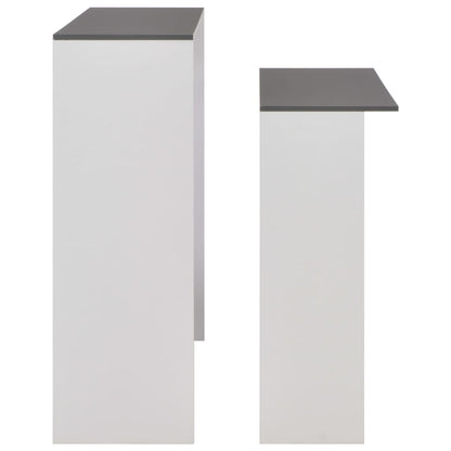 Mesa De Bar Con 2 Tableros Blanco Y Gris 130x40x120 Cm_4