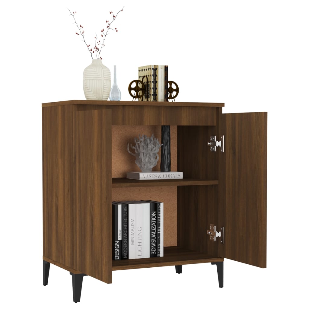 Aparador De Madera Contrachapada Roble Marrón 60x35x70 Cm / Vetonek_3