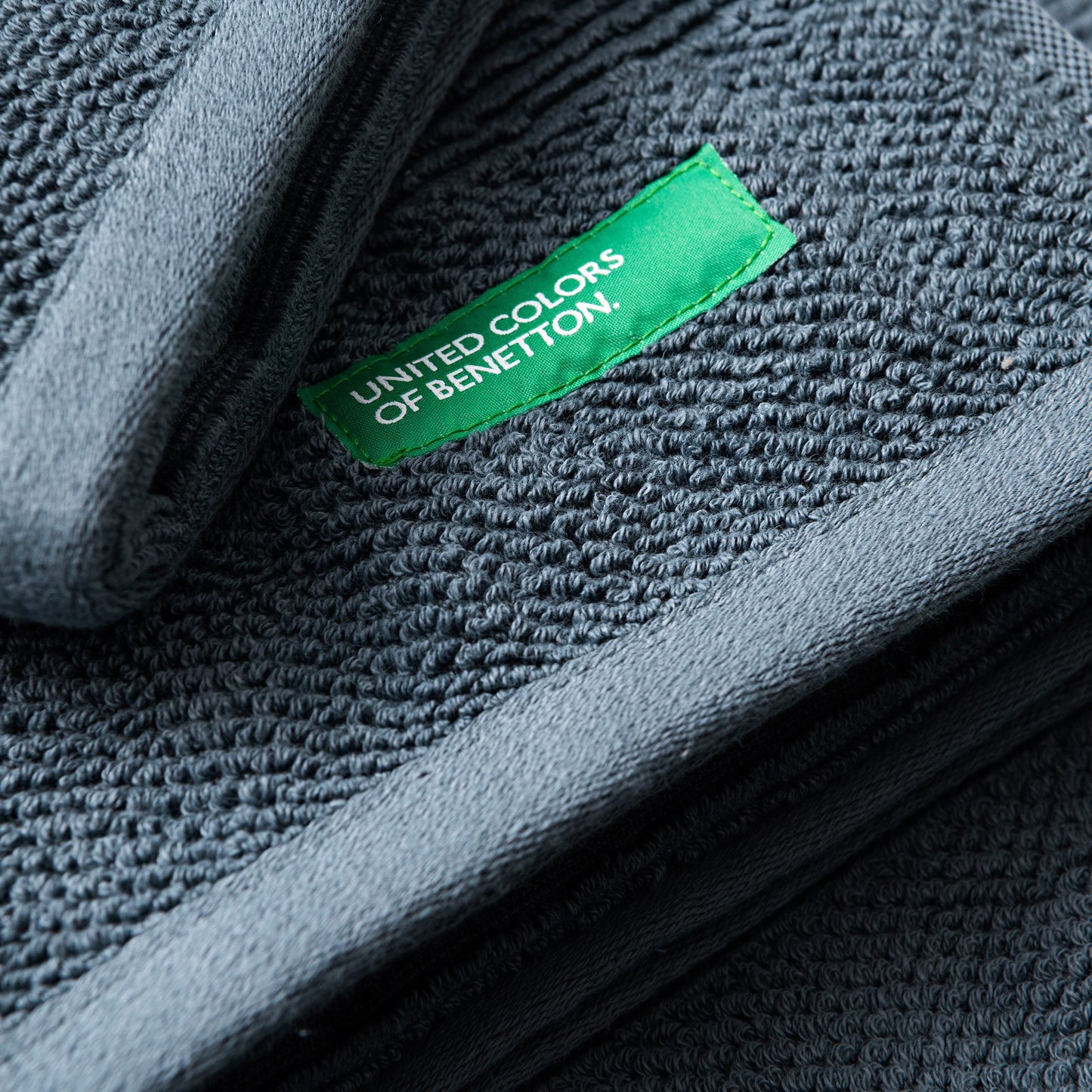 Set 3pcs Toallas De Baño (30x50+50x90+70x140cm) 450 Gsm 100%algodon Gris Oscuro Casa Benetton