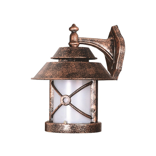 Aplique De Pared Para Exterior, Abs , Marrón, 30x26x36, Casquillo E 27 Max 60 W