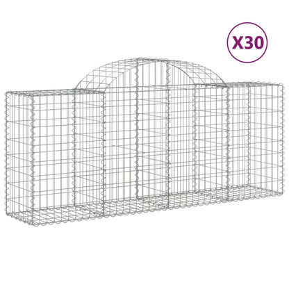 Cestas De Gaviones 30 Uds Forma De Arco Hierro 200x50x80/100 Cm_0