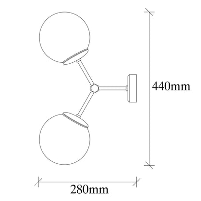 Aplique De Pared, Metal , Amarillo blanco, 28x15x44, Casquillo 2 X E 27 Max 40 W_1