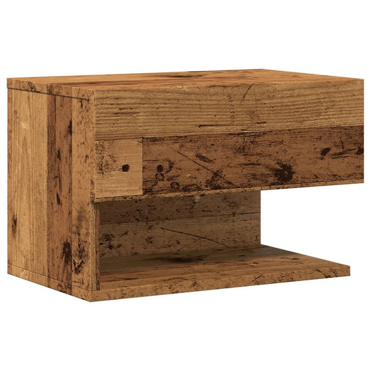 Mesita De Noche De Pared Madera Envejecida_0