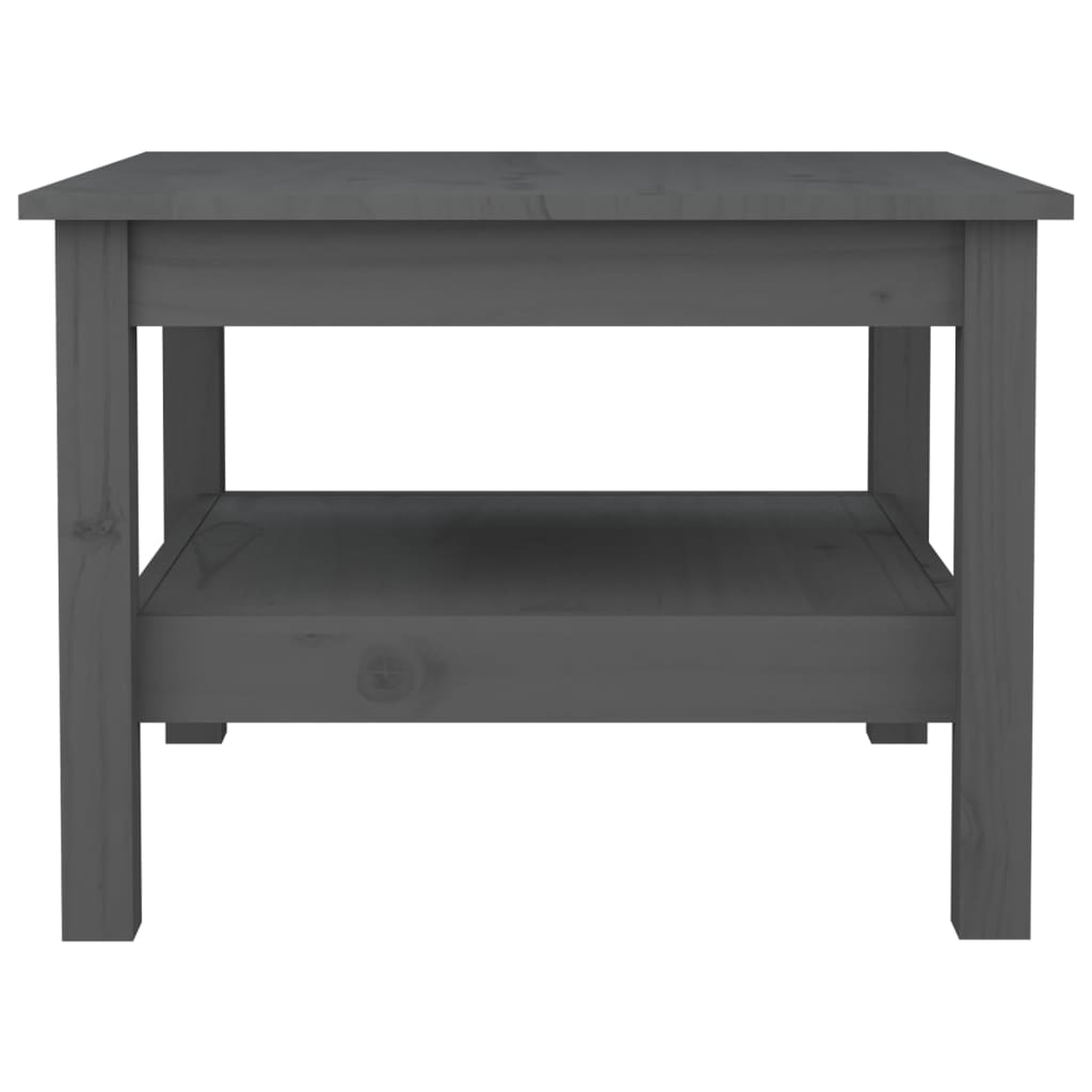 Mesa De Centro De Madera Maciza De Pino Gris 55x55x40 Cm_1
