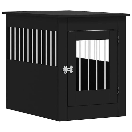 Jaula Para Perros Madera De Ingeniería Negro 55x80x68 Cm_0