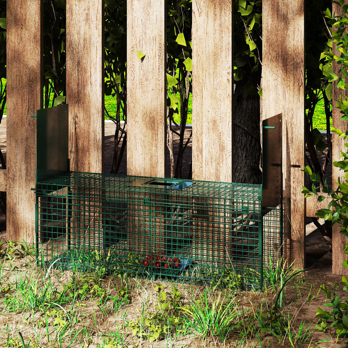 Outsunny Trampa Para Animales Vivos Con 2 Puertas Asa Para Ratones 80x25x30 Cm_4