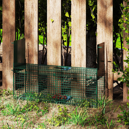 Outsunny Trampa Para Animales Vivos Con 2 Puertas Asa Para Ratones 80x25x30 Cm_4