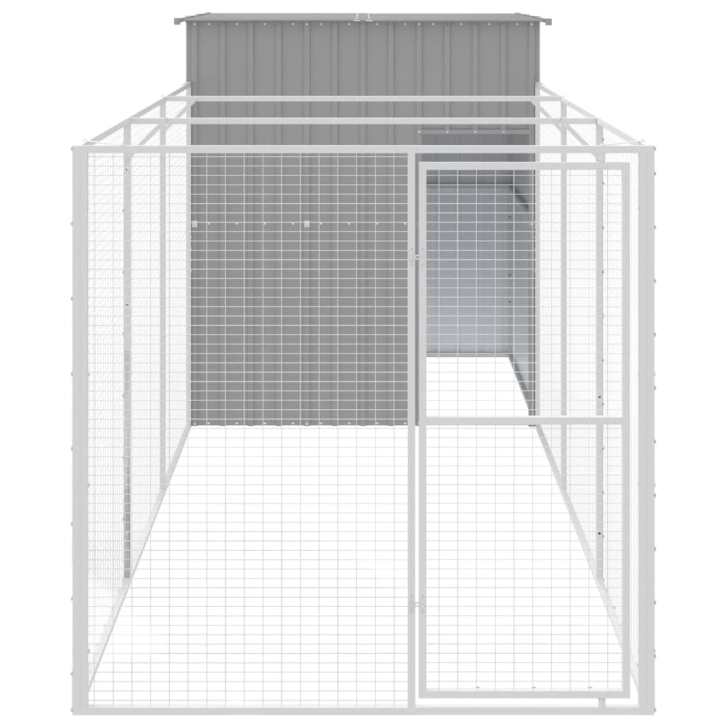 Caseta Perros Corral Acero Galvanizado Gris Claro 165x455x181cm_2
