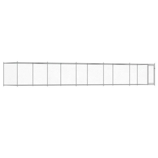Jaula De Perros Con Puerta Acero Galvanizado Gris 10x2x1,5 M_0