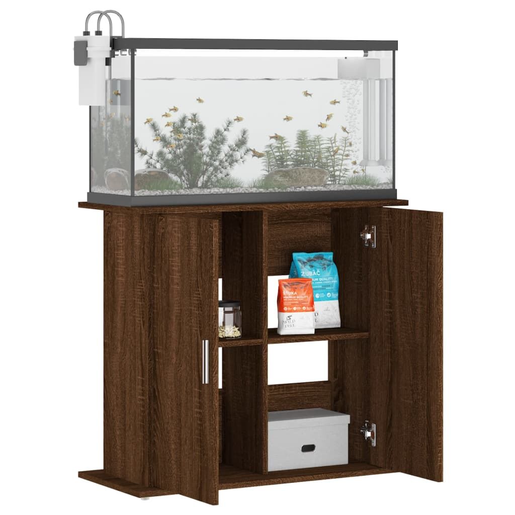 Vidaxl Soporte Para Acuario Madera Ingeniería Marrón Roble 81x36x73 Cm_3