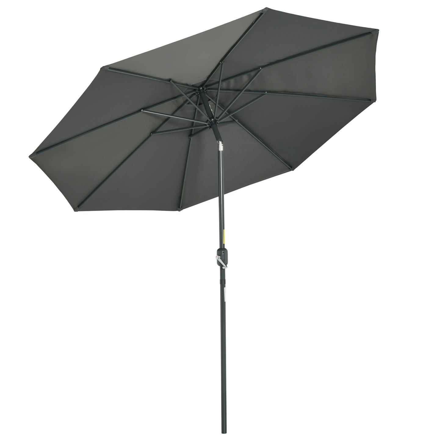 Outsunny Sombrilla De Jardín Ø264x253 Cm Con Protección Uv 50+ Gris_0