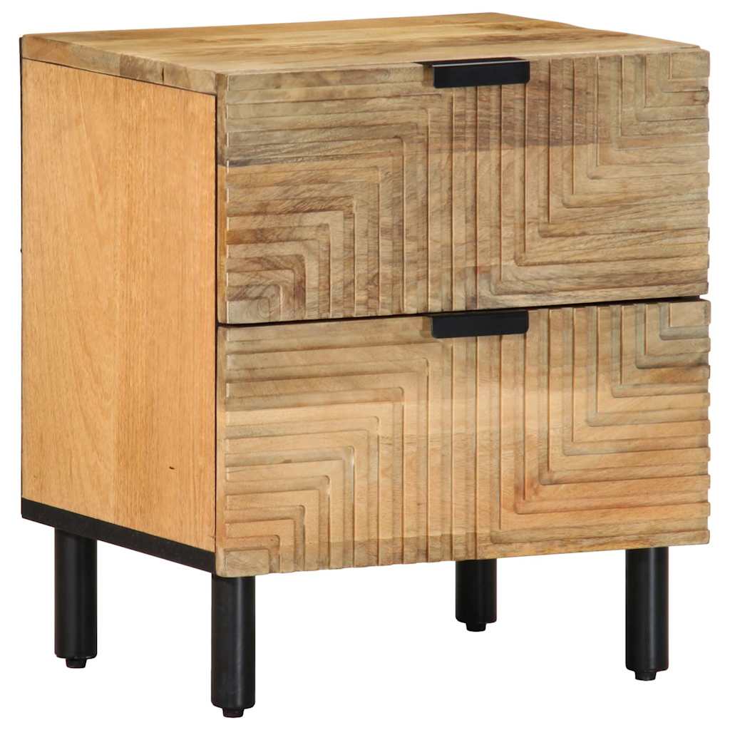 Mesitas De Noche 2 Uds Madera Maciza De Mango Marrón 40x33x46cm_1