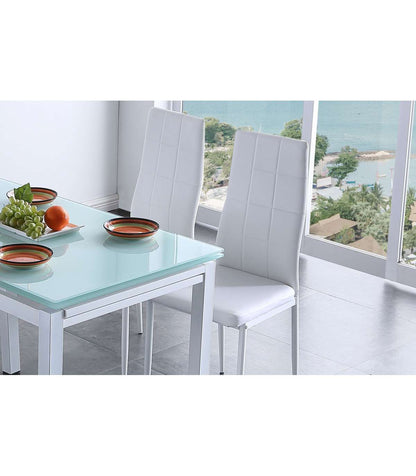 Pack 4 Sillas Laia, Tapizado En Simil Piel Blanco, 98 Cm(alto)43 Cm(ancho)44 Cm(largo)_5