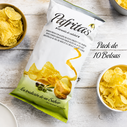 Patatas Fritas Artesanas | Pack 6 Bolsas Patatas Artesanas Con Aceite De Oliva Virgen Y Sal Marina | 6x120g_1