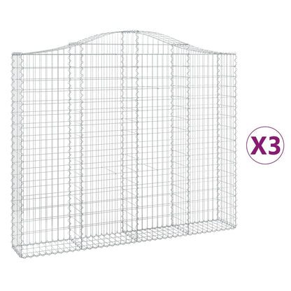 Cestas Gaviones 3 Uds Forma De Arco Hierro 200x30x160/180 Cm_0