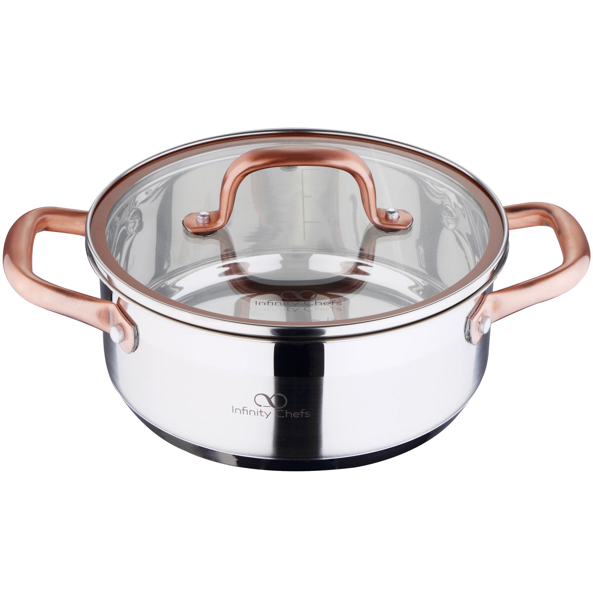 Infinity Chef - Bergner: Cacerola 20x8cm (2.3l) Acero Inoxidable Inducción 360 Con Tapa De Vidrio Infinity Chef_0