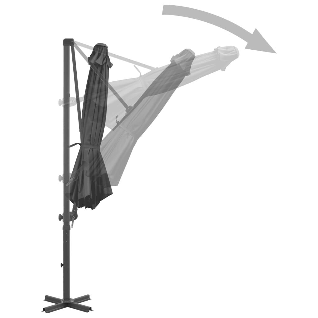 Vidaxl Sombrilla Jardín Voladiza Palo De Aluminio Antracita 300 Cm_3