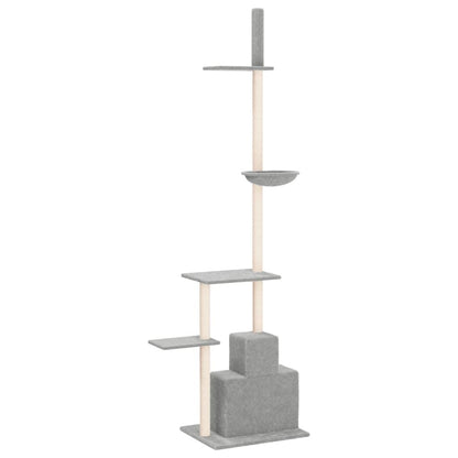Vidaxl Árbol Rascador Gatos Suelo A Techo Gris Claro 250,5-276,5 Cm_4