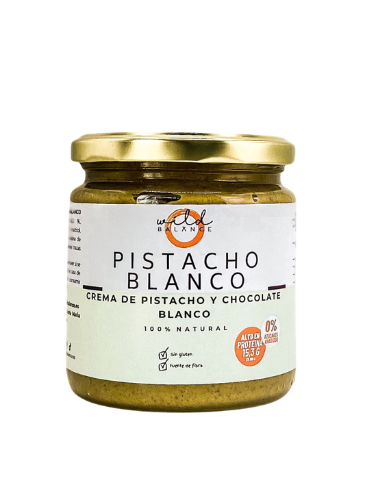 Pistacho Blanco - Crema De Pistacho Y Chocolate Blanco Sin Azúcar 100% Natural - 350 Gr_0