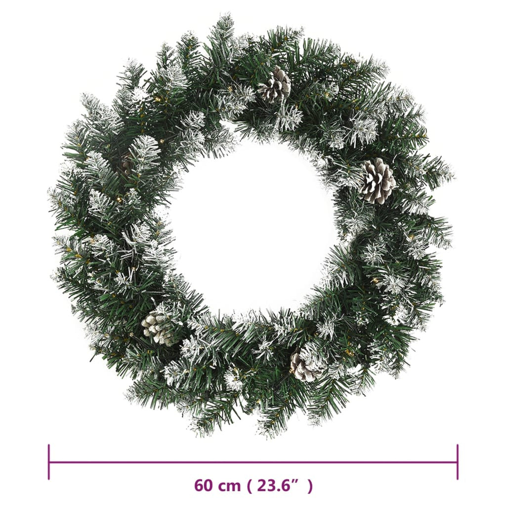 Vidaxl Corona De Navidad Con Luces Led Pvc Verde 60 Cm_2